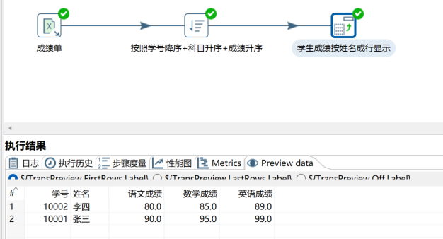 列转行转换预览